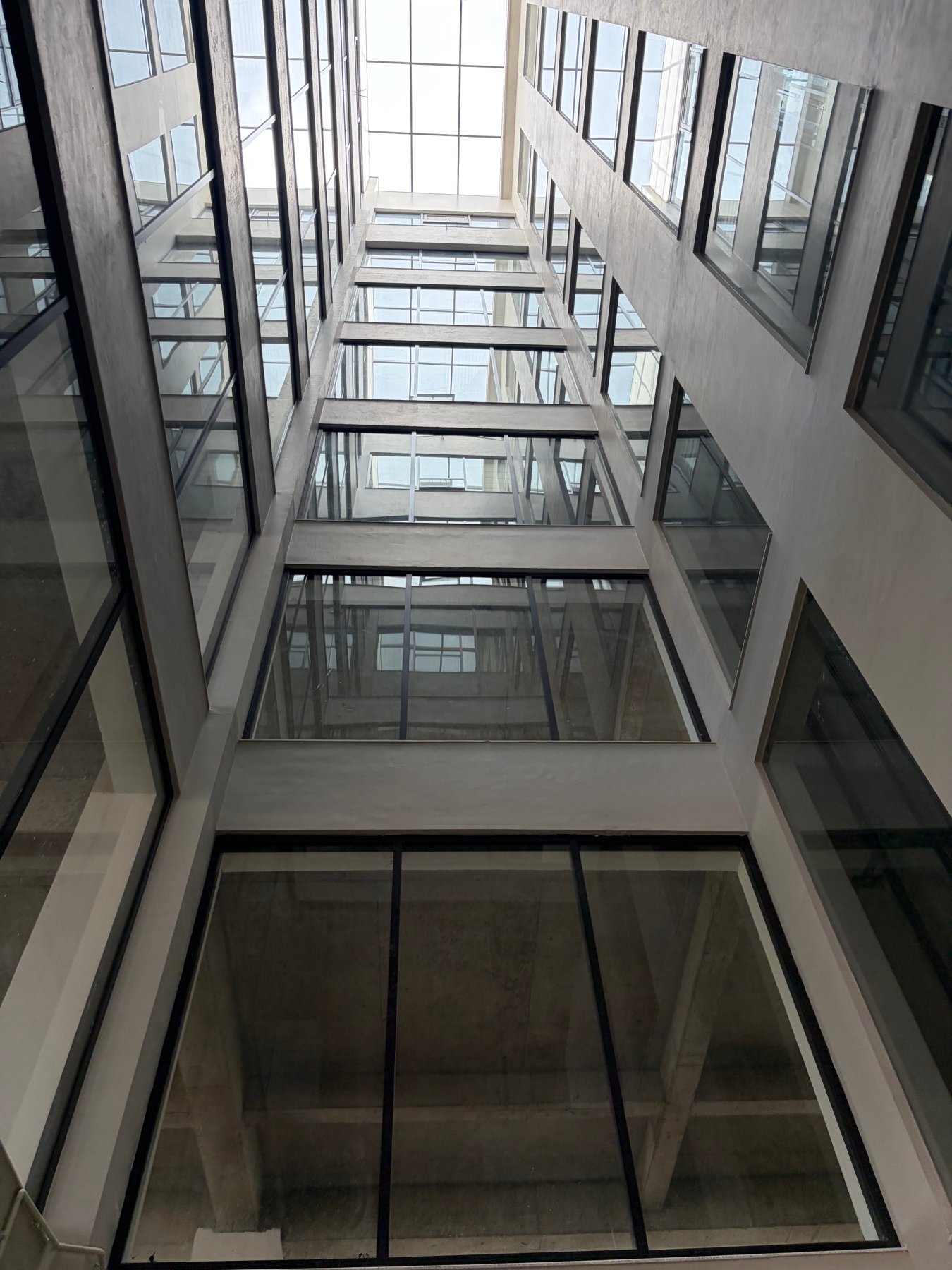 Central light well and atrium