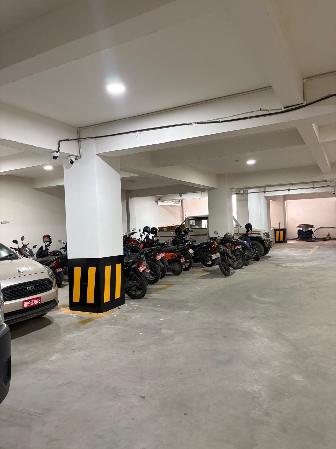 Basement parking at Prasiddhi Towers