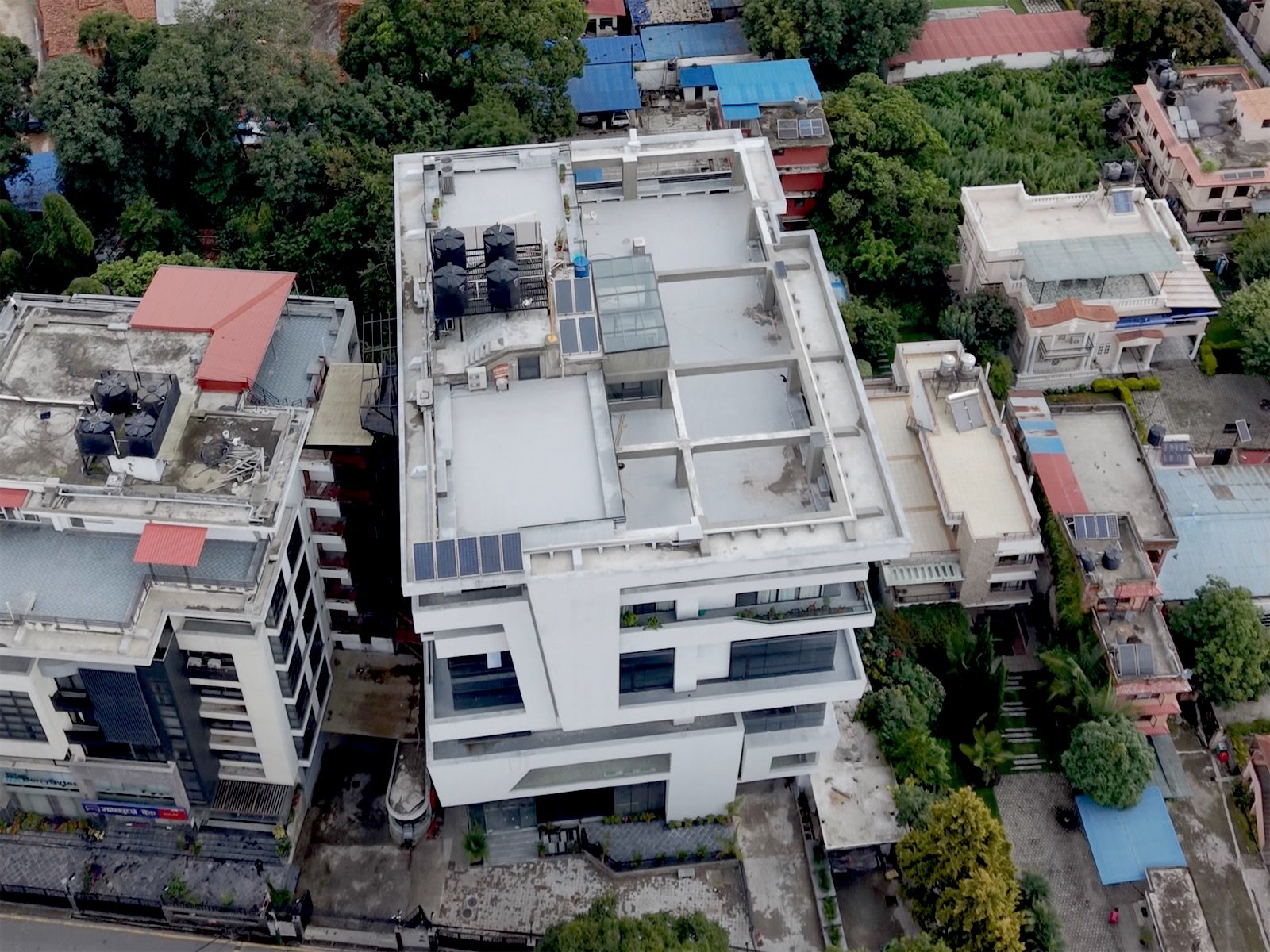 Aerial view of the top floors of Prasiddhi Towers